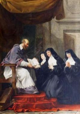 12 août : Sainte Jeanne-Françoise Frémiot de Chantal  Saint-francois-de-sales-donnant-a-sainte-jeanne-de-chantal-la-regle-de-l-ordre-de-la-visitation-noel0